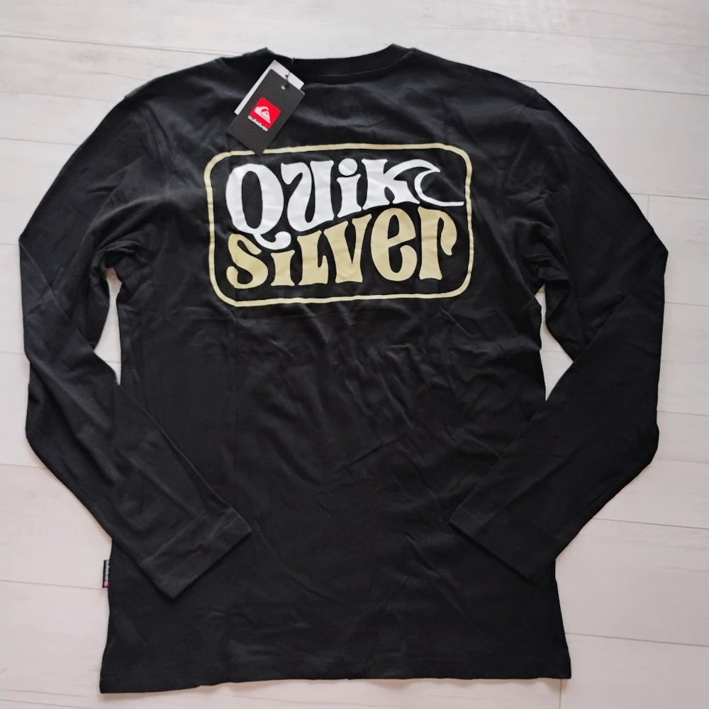 QUIKSILVER NEW Retro Boxed Logo Crewneck T-Shirt